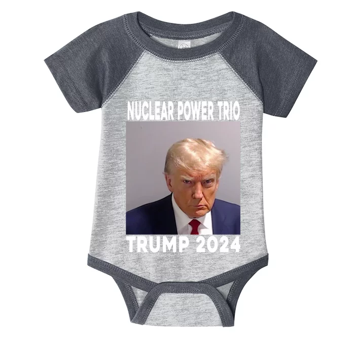 Trump Never Surrender Donald Trump Mugshot 2024 Infant Baby Jersey Bodysuit