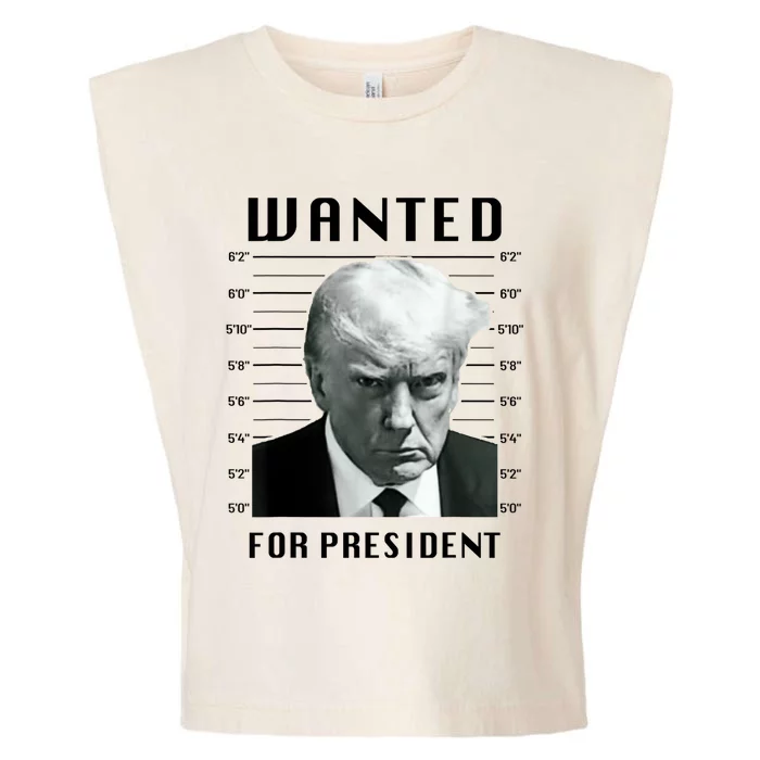 Trump Never Surrender Donald Trump Mugshot 2024 Garment-Dyed Women's Muscle Tee