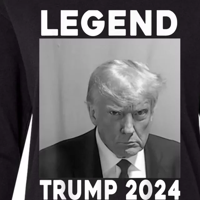 Trump Never Surrender Donald Trump Mugshot 2024 Womens Cotton Relaxed Long Sleeve T-Shirt