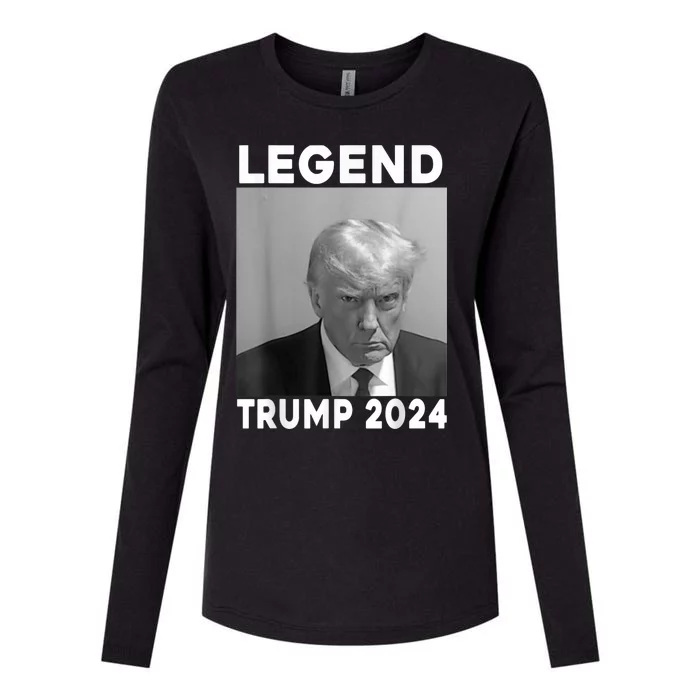 Trump Never Surrender Donald Trump Mugshot 2024 Womens Cotton Relaxed Long Sleeve T-Shirt