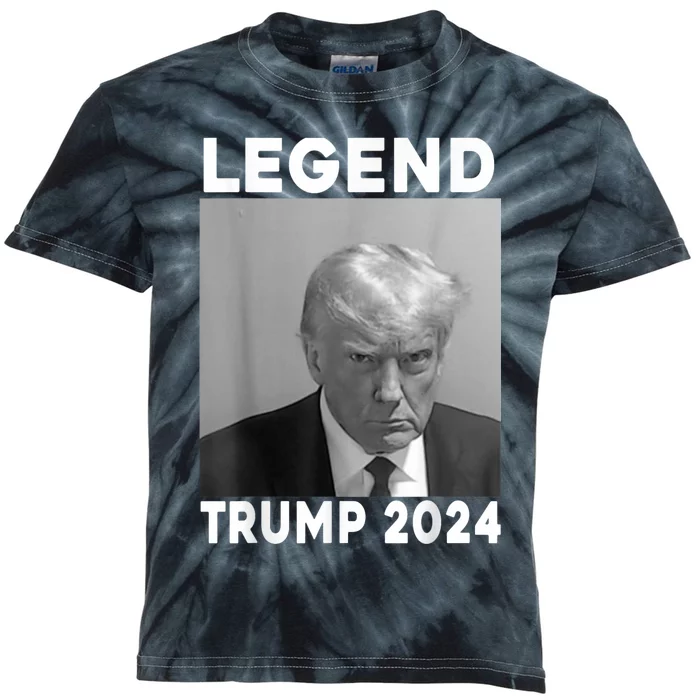 Trump Never Surrender Donald Trump Mugshot 2024 Kids Tie-Dye T-Shirt