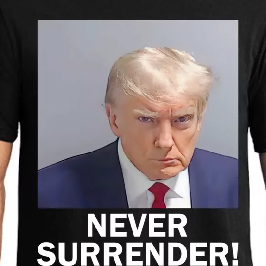 Trump Never Surrender Donald Trump Mugshot 2024 Pajama Set