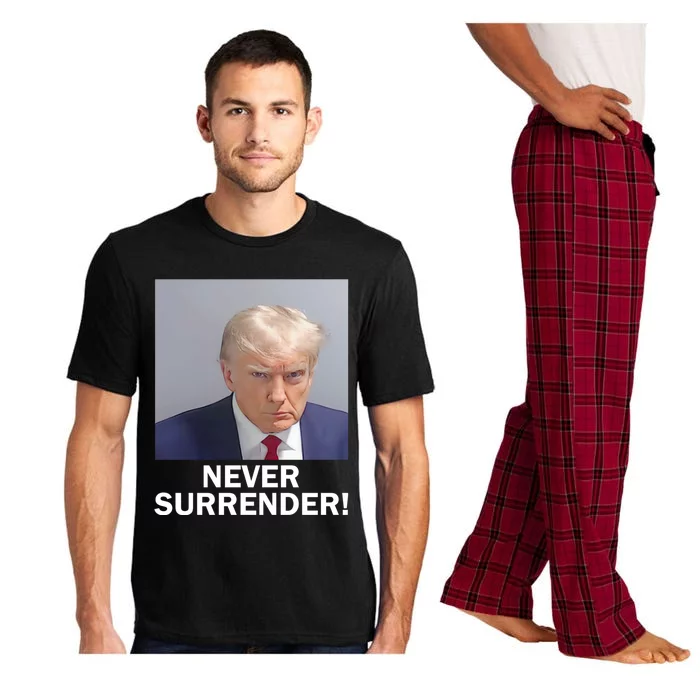 Trump Never Surrender Donald Trump Mugshot 2024 Pajama Set