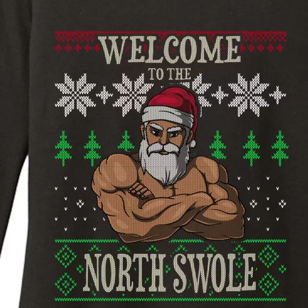 The North Swole Santa Claus Christmas Gym Pun Gift Womens CVC Long Sleeve Shirt