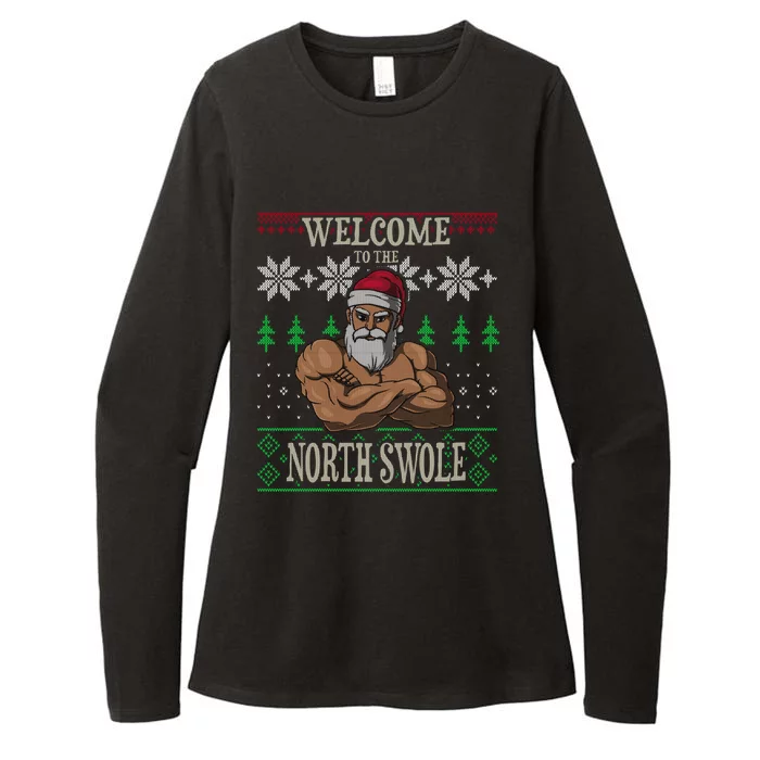 The North Swole Santa Claus Christmas Gym Pun Gift Womens CVC Long Sleeve Shirt