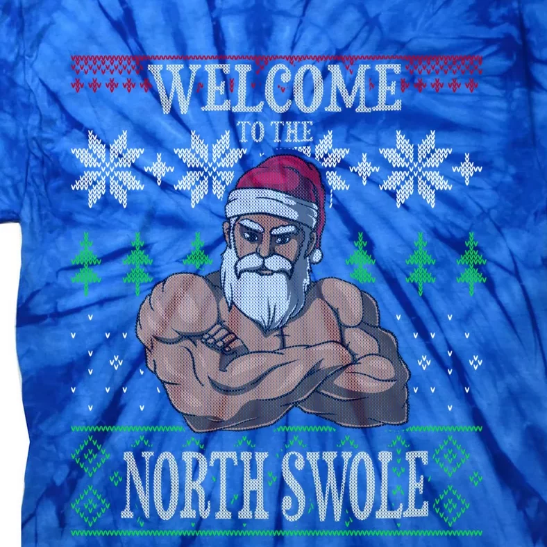 The North Swole Santa Claus Christmas Gym Pun Gift Tie-Dye T-Shirt