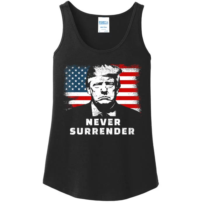 Trump Never Surrender Ladies Essential Tank