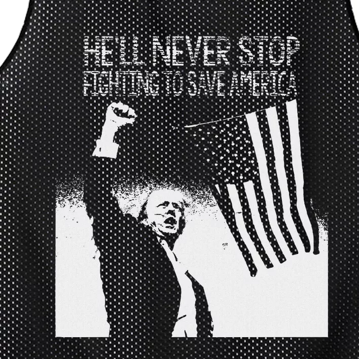 Trump Never Stop Fighting Save America 2024 Mesh Reversible Basketball Jersey Tank