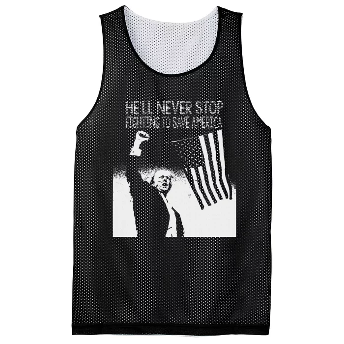 Trump Never Stop Fighting Save America 2024 Mesh Reversible Basketball Jersey Tank