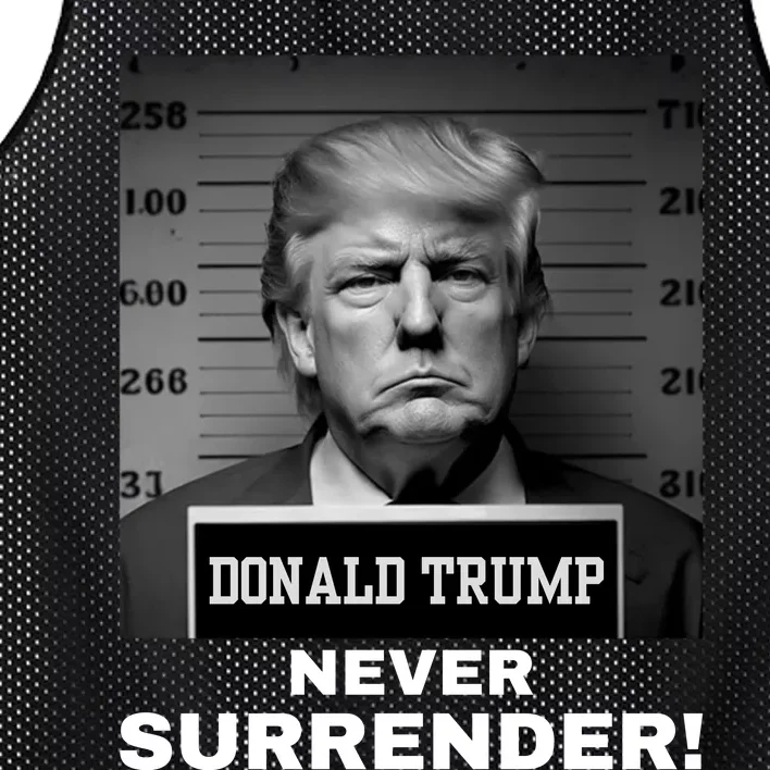 Trump Never Surrender 2024 Mugshot Mesh Reversible Basketball Jersey Tank