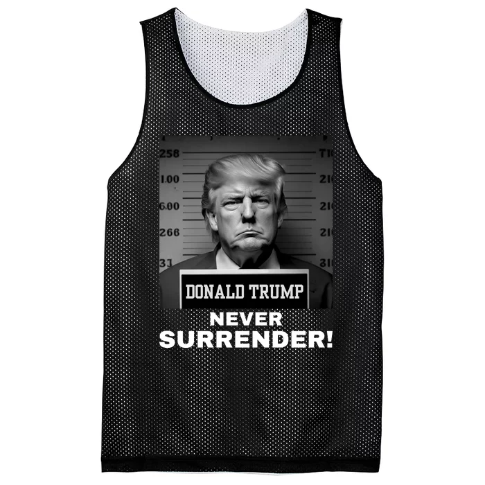 Trump Never Surrender 2024 Mugshot Mesh Reversible Basketball Jersey Tank