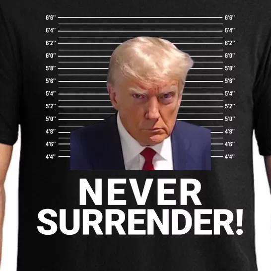 Trump Never Surrender Mugshot Georgia Booking Trump Mugshot Trump Arrested Pajama Set