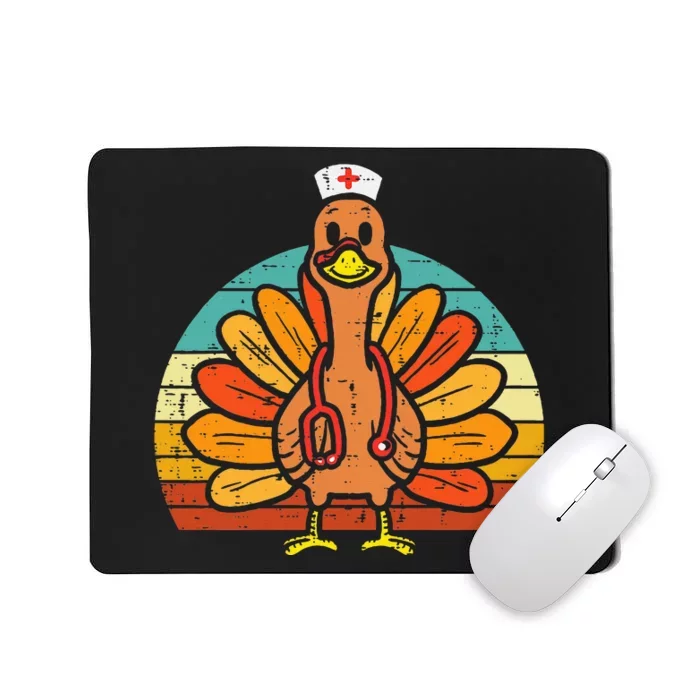 Turkey Nurse Stethoscope Thanksgiving Fall Scrub Top Mousepad