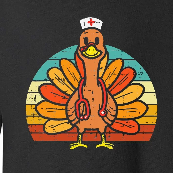 Turkey Nurse Stethoscope Thanksgiving Fall Scrub Top Toddler Sweatshirt