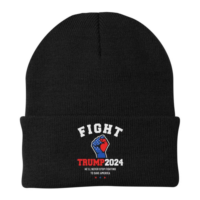 Trump Never Stop Fighting Save America 2024 Knit Cap Winter Beanie