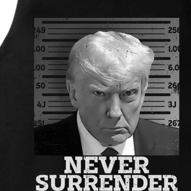 Trump Never Surrender Donald Trump Mugshot Trump 2024 Ladies Tri-Blend Wicking Tank