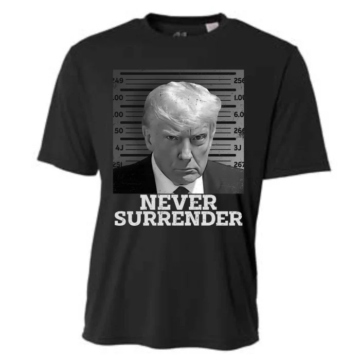 Trump Never Surrender Donald Trump Mugshot Trump 2024 Cooling Performance Crew T-Shirt