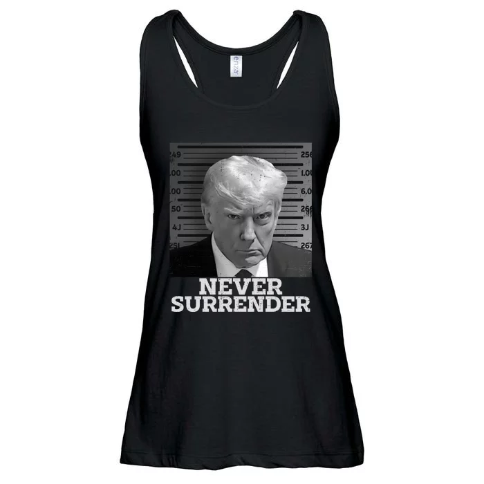 Trump Never Surrender Donald Trump Mugshot Trump 2024 Ladies Essential Flowy Tank