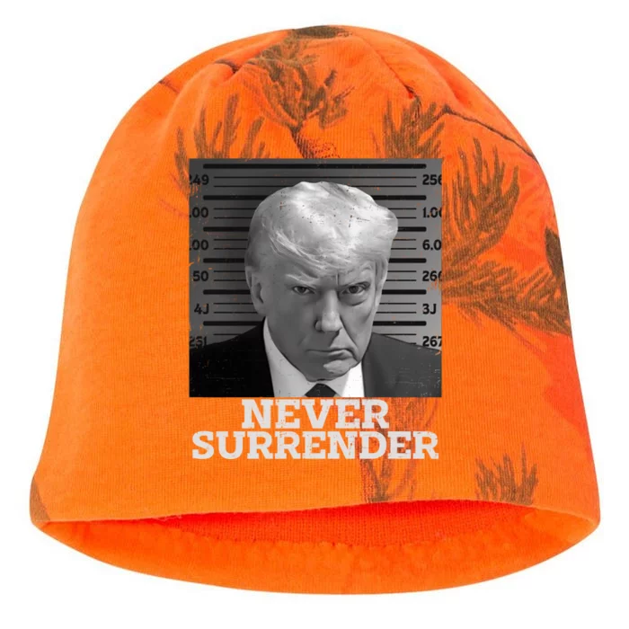 Trump Never Surrender Donald Trump Mugshot Trump 2024 Kati - Camo Knit Beanie