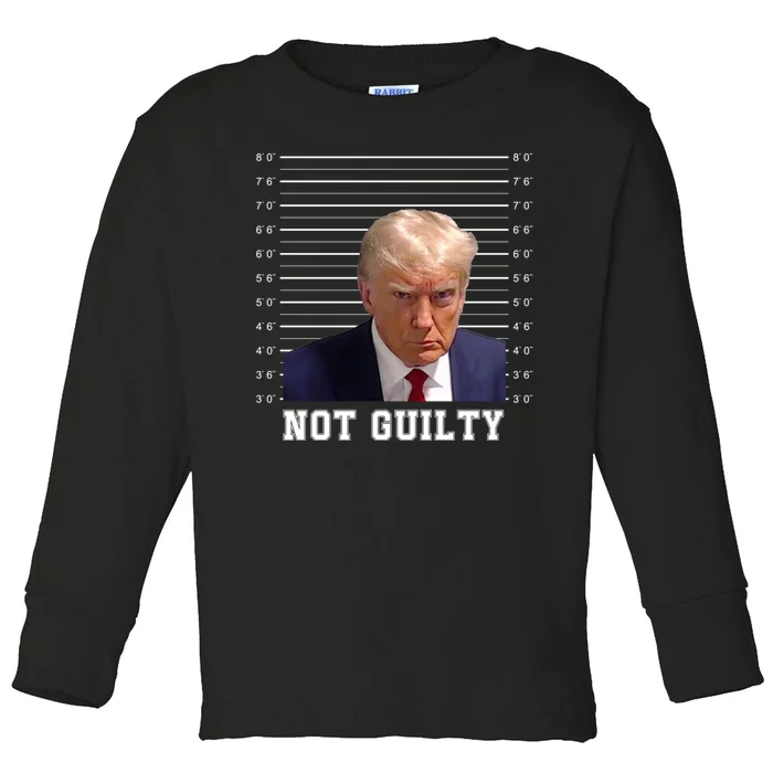 Trump Never Surrender Donald Trump Mugshot 2024 Toddler Long Sleeve Shirt