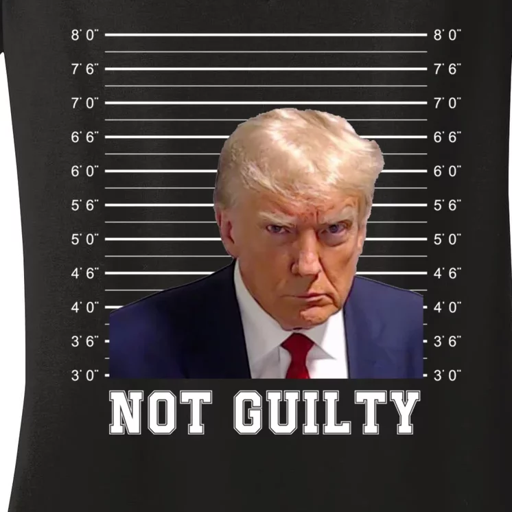 Trump Never Surrender Donald Trump Mugshot 2024 Women's V-Neck T-Shirt