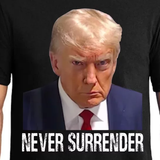 Trump Never Surrender Mug Shot Free Trump Pajama Set