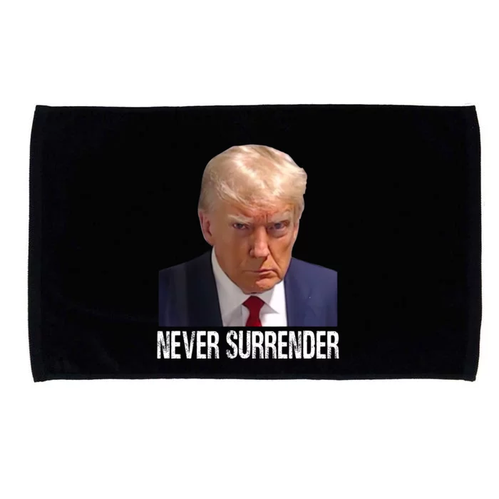 Trump Never Surrender Mug Shot Free Trump Microfiber Hand Towel