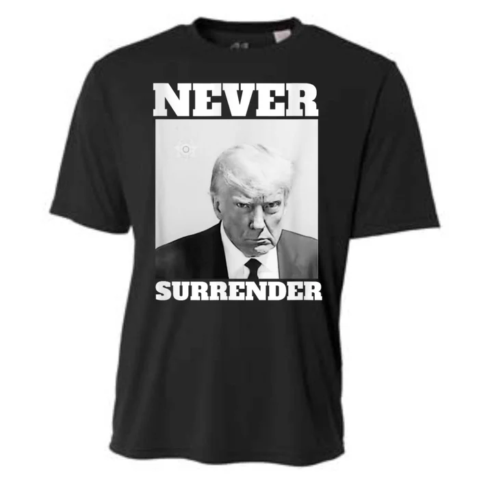 Trump Never Surrender Donald Trump Mugshot 2024 Cooling Performance Crew T-Shirt