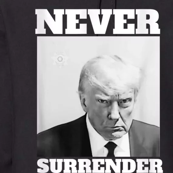 Trump Never Surrender Donald Trump Mugshot 2024 Premium Hoodie