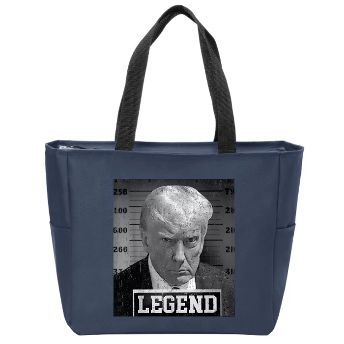 Trump Never Surrender Donald Trump Mugshot 2024 Zip Tote Bag