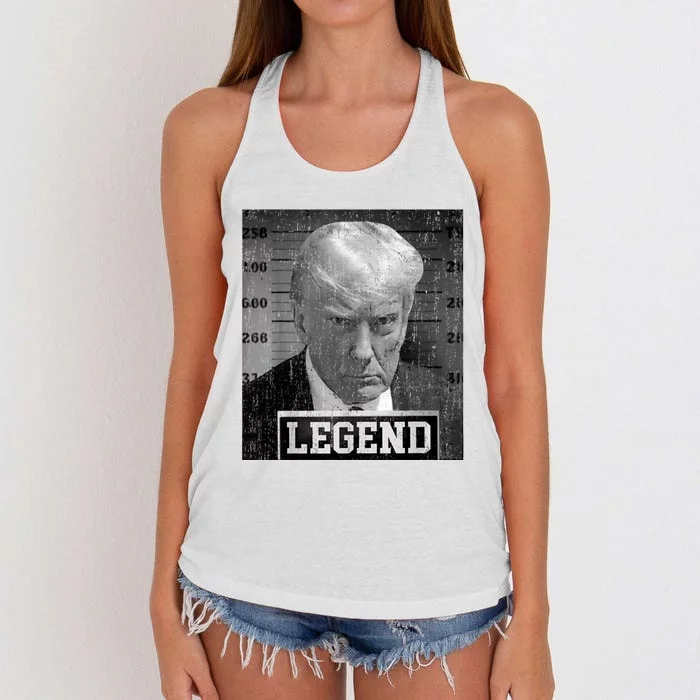 Trump Never Surrender Donald Trump Mugshot 2024 Women's Knotted Racerback Tank