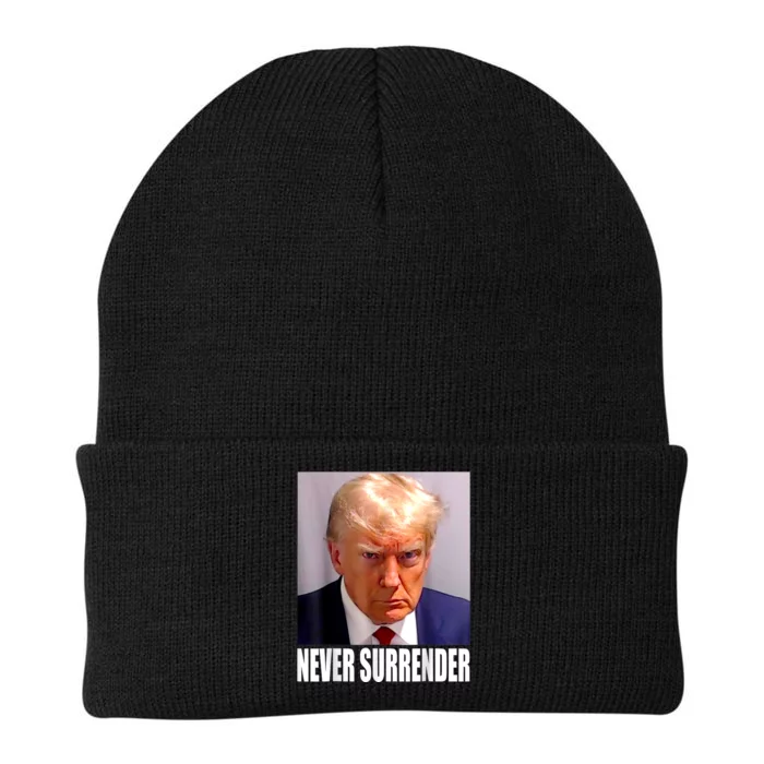 Trump Never Surrender Donald Trump Mugshot 2024 Knit Cap Winter Beanie