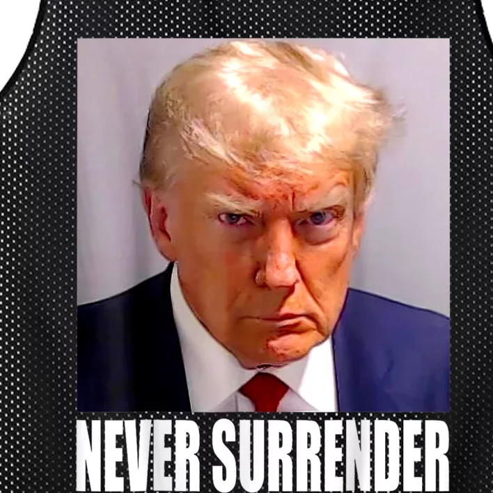 Trump Never Surrender Donald Trump Mugshot 2024 Mesh Reversible Basketball Jersey Tank