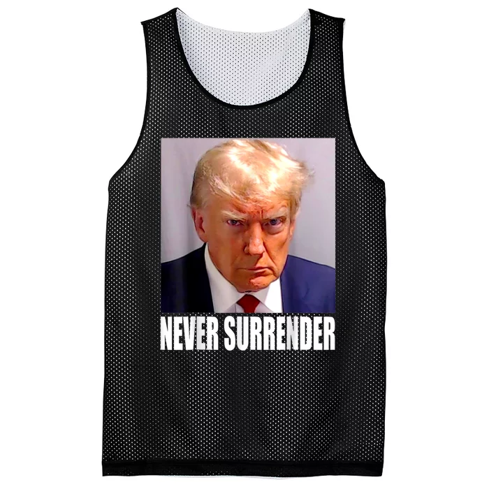 Trump Never Surrender Donald Trump Mugshot 2024 Mesh Reversible Basketball Jersey Tank