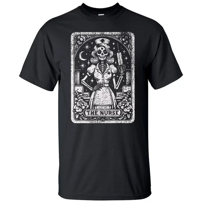 The Nurse Skeleton Tarot Card Funny Nursing Nurse Rn Lpn Np Tall T-Shirt