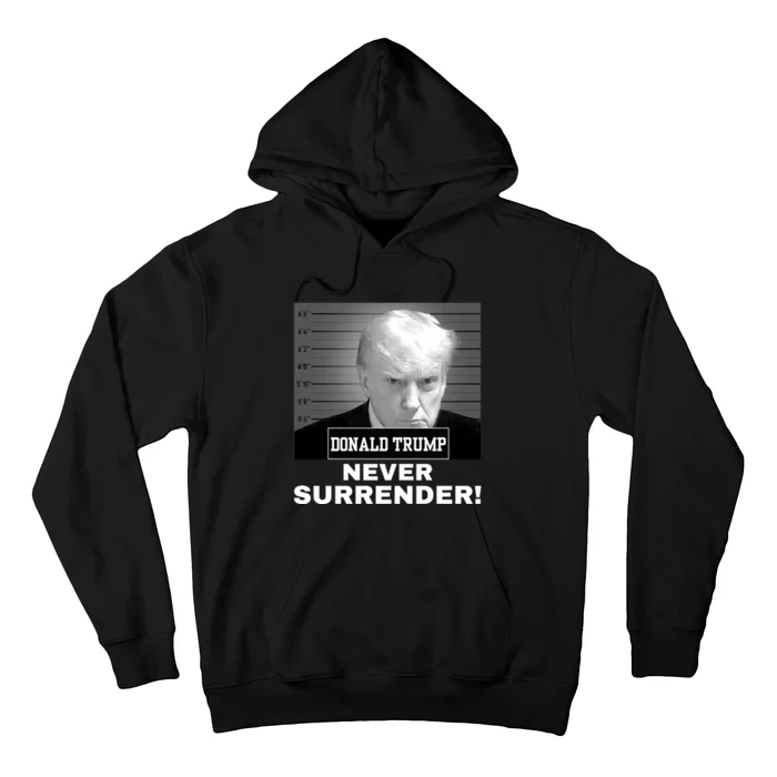 Trump Never Surrender 2024 Mugshot Hoodie