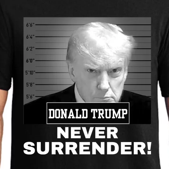 Trump Never Surrender 2024 Mugshot Pajama Set