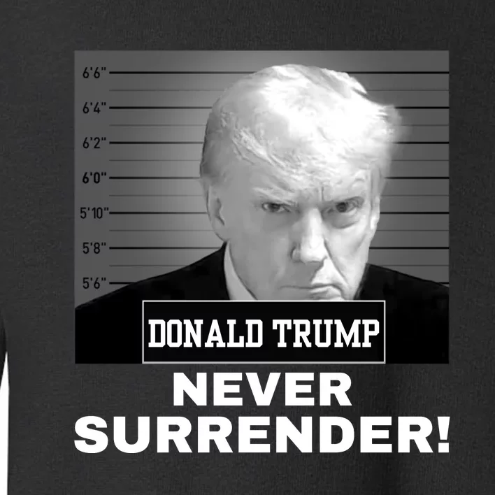 Trump Never Surrender 2024 Mugshot Toddler Sweatshirt