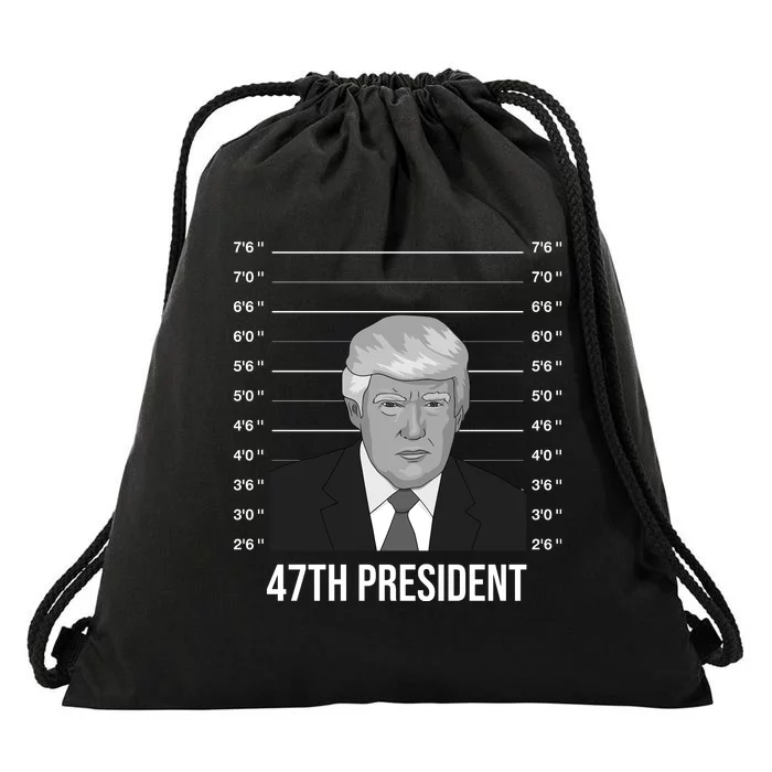 Trump Never Surrender Donald Trump Mugshot 2024 Drawstring Bag