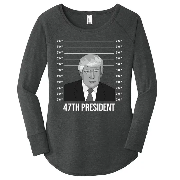 Trump Never Surrender Donald Trump Mugshot 2024 Women's Perfect Tri Tunic Long Sleeve Shirt