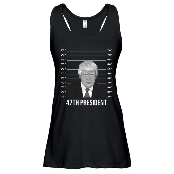 Trump Never Surrender Donald Trump Mugshot 2024 Ladies Essential Flowy Tank