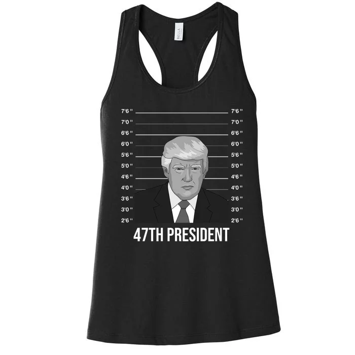 Trump Never Surrender Donald Trump Mugshot 2024 Women's Racerback Tank