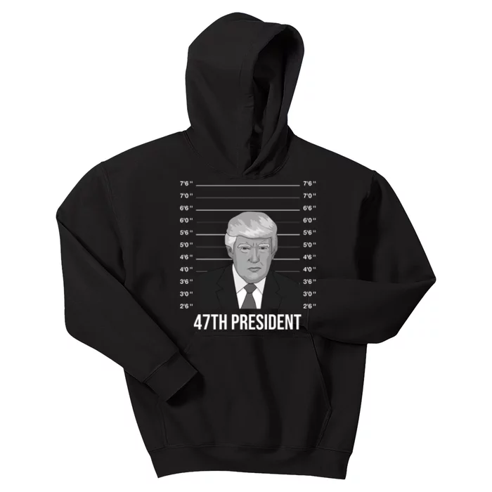 Trump Never Surrender Donald Trump Mugshot 2024 Kids Hoodie