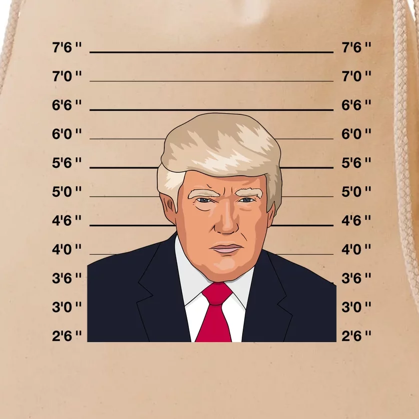 Trump Never Surrender Donald Trump Mugshot 2024 Drawstring Bag