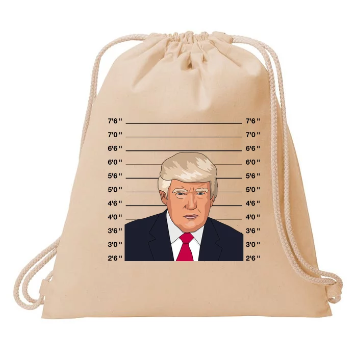 Trump Never Surrender Donald Trump Mugshot 2024 Drawstring Bag