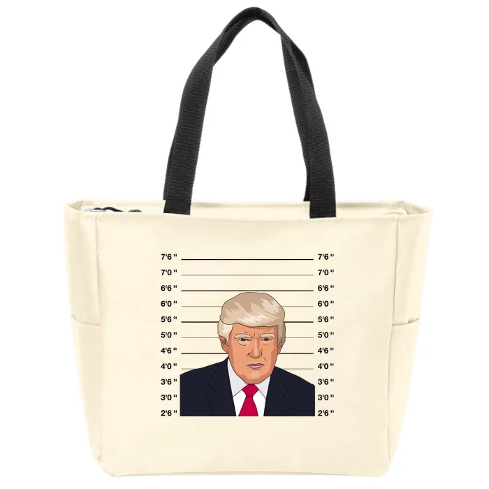 Trump Never Surrender Donald Trump Mugshot 2024 Zip Tote Bag