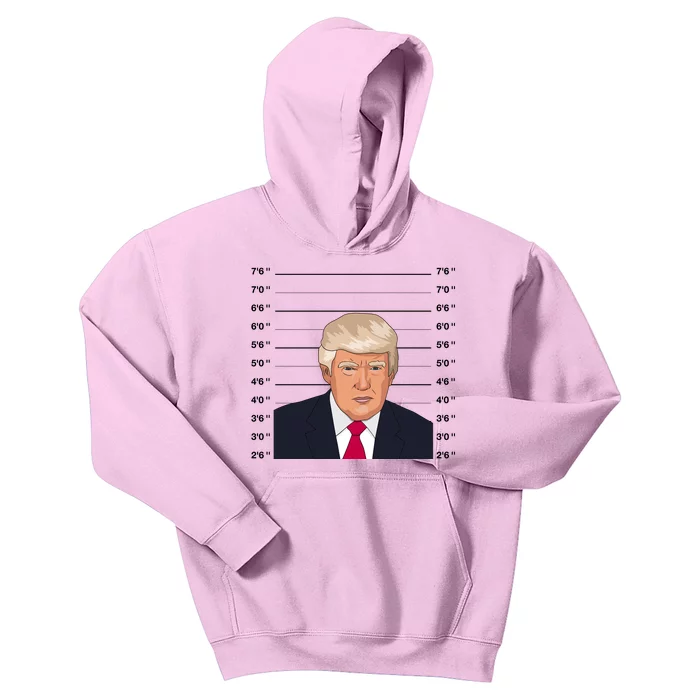 Trump Never Surrender Donald Trump Mugshot 2024 Kids Hoodie