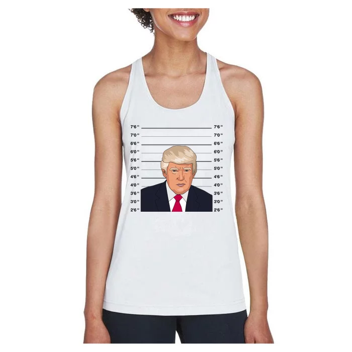 Trump Never Surrender Donald Trump Mugshot 2024 Women's Racerback Tank