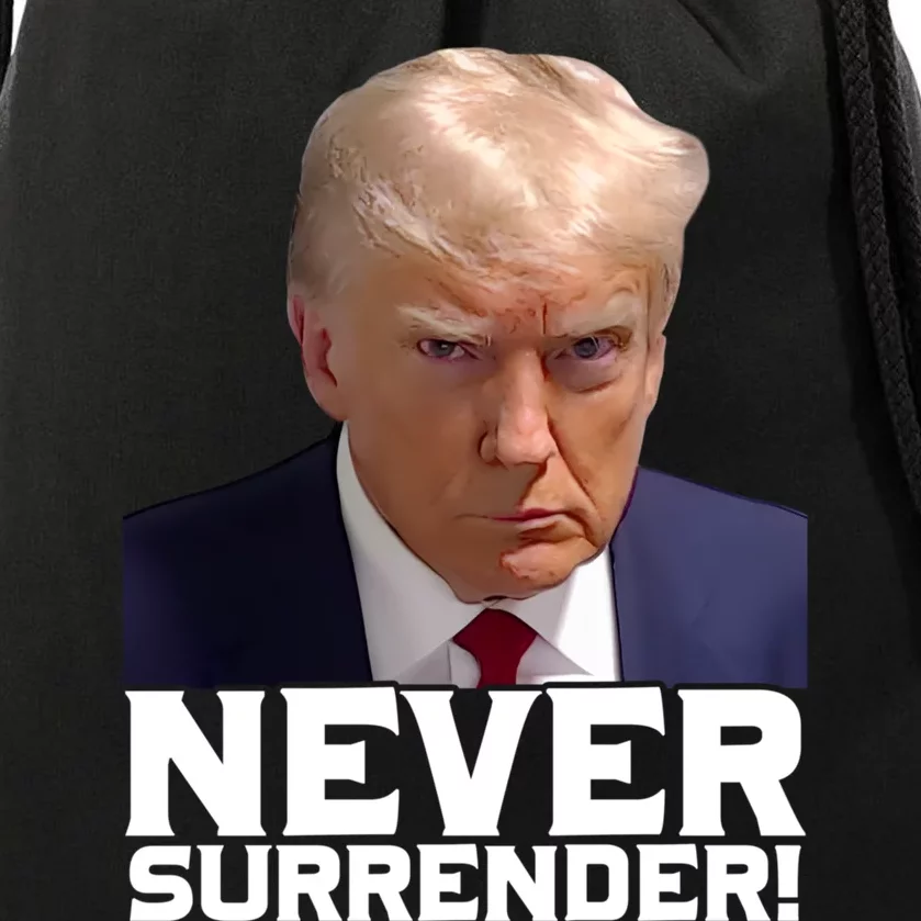 Trump Never Surrender Donald Trump Mugshot Trump 2024 Drawstring Bag