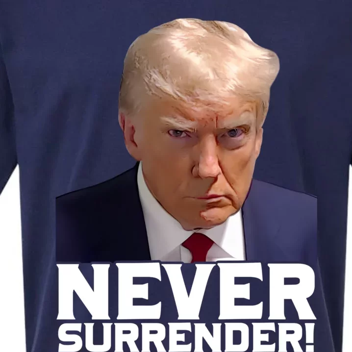 Trump Never Surrender Donald Trump Mugshot Trump 2024 Sueded Cloud Jersey T-Shirt